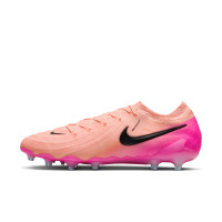 Nike Phantom GX II Elite Gazon Artificiel Chaussures de Foot (AG) Rose Saumon Rose Vif Noir