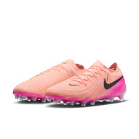 Nike Phantom GX II Elite Gazon Artificiel Chaussures de Foot (AG) Rose Saumon Rose Vif Noir