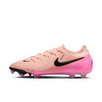 Nike Phantom GX II Elite Gazon Naturel Chaussures de Foot (FG) Rose Saumon Rose Vif Noir