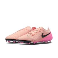 Nike Phantom GX II Elite Gazon Naturel Chaussures de Foot (FG) Rose Saumon Rose Vif Noir