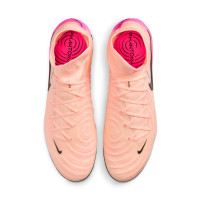 Nike Phantom Luna II Elite Gras Voetbalschoenen (FG) Zalmroze Felroze Zwart
