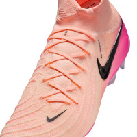Nike Phantom Luna II Elite Gras Voetbalschoenen (FG) Zalmroze Felroze Zwart