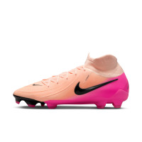 Nike Phantom Luna II Pro Gazon Naturel Chaussures de Foot (FG) Rose Saumon Rose Vif Noir