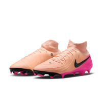 Nike Phantom Luna II Pro Gazon Naturel Chaussures de Foot (FG) Rose Saumon Rose Vif Noir