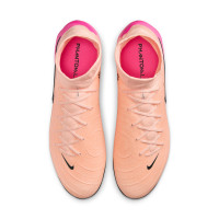 Nike Phantom Luna II Pro Gazon Naturel Chaussures de Foot (FG) Rose Saumon Rose Vif Noir