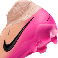 Nike Phantom Luna II Pro Gazon Naturel Chaussures de Foot (FG) Rose Saumon Rose Vif Noir