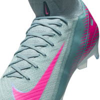 Nike Zoom Mercurial Superfly 10 Elite Gazon Naturel Chaussures de Foot (FG) Bleu Clair Rose Vif