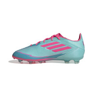 adidas F50 Messi Elite Gras Voetbalschoenen (FG) Kids Turquoise Roze