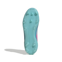 adidas F50 Messi League Gras / Kunstgras Voetbalschoenen (MG) Kids Turquoise Roze