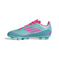 adidas F50 Messi Club Gras / Kunstgras Voetbalschoenen (MG) Kids Turquoise Roze