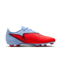 Nike Phantom 6 Low Club Gazon Naturel Artificiel Chaussures de Foot (MG) Bleu Clair Rouge Vif Noir