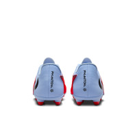 Nike Phantom 6 Low Club Gazon Naturel Artificiel Chaussures de Foot (MG) Bleu Clair Rouge Vif Noir