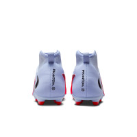 Nike Phantom 6 High Club Gazon Naturel Artificiel Chaussures de Foot (MG) Bleu Clair Rouge Vif Noir