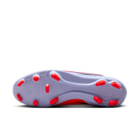 Nike Phantom 6 High Club Gazon Naturel Artificiel Chaussures de Foot (MG) Bleu Clair Rouge Vif Noir