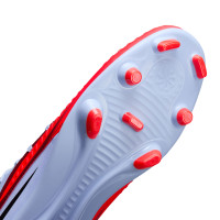 Nike Phantom 6 High Club Gazon Naturel Artificiel Chaussures de Foot (MG) Bleu Clair Rouge Vif Noir