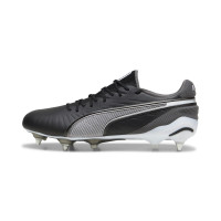 PUMA King Ultimate IJzeren-Nop Voetbalschoenen (SG) Zwart Wit Grijs