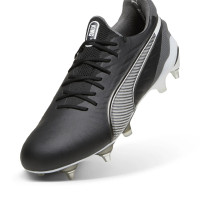 PUMA King Ultimate IJzeren-Nop Voetbalschoenen (SG) Zwart Wit Grijs