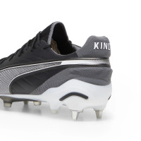 PUMA King Ultimate IJzeren-Nop Voetbalschoenen (SG) Zwart Wit Grijs