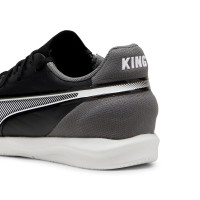 PUMA King Match Chaussures de Foot en Salle (IN) Enfants Noir Blanc Gris