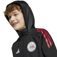 adidas Ajax All-Weather Jack 2025-2026 Kids Zwart Wit Rood