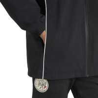 adidas Ajax Veste Imperméable 2025-2026 Noir Blanc Rouge