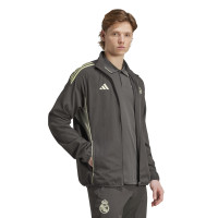 adidas Real Madrid Présentation Veste d'Entraînement 2025-2026 Gris Vert Clair