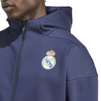 adidas Real Madrid Anthem Trainingsjack 2025-2026 Donkerblauw Wit