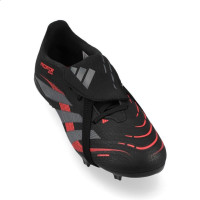 adidas Predator League FT Gras Voetbalschoenen (FG) Kids Zwart Grijs Rood