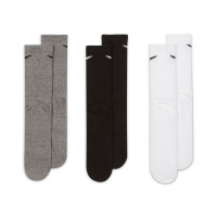Chaussettes de sport légères Nike Everyday, lot de 3, gris, noir et blanc