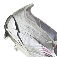 adidas Predator Bellingham Elite FT Gras Voetbalschoenen (FG) Zilver Rood Wit