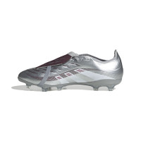 adidas Predator Bellingham League FT Gazon Naturel Artificiel Chaussures de Foot (MG) Argenté Rouge Blanc