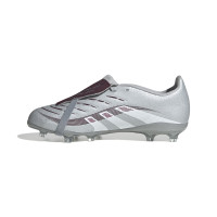 adidas Predator Bellingham League FT Gras Voetbalschoenen (FG) Kids Zilver Rood Wit