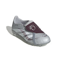 adidas Predator Bellingham League FT Gras Voetbalschoenen (FG) Kids Zilver Rood Wit