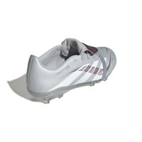 adidas Predator Bellingham League FT Gras Voetbalschoenen (FG) Kids Zilver Rood Wit