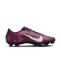 Nike Zoom Mercurial Vapor 16 Mbappé Academy Gazon Naturel Artificiel Chaussures de Foot (MG) Mauve Doré Blanc