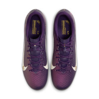 Nike Zoom Mercurial Vapor 16 Mbappé Academy Gazon Naturel Artificiel Chaussures de Foot (MG) Mauve Doré Blanc