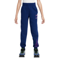 Nike Kylian Mbappé Club Fleece Joggingbroek Kids Donkerblauw Paars Goud