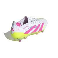 adidas Predator Elite Crampons Vissés Chaussures de Foot (SG) Blanc Rose Jaune Vif