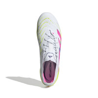 adidas Predator Elite Crampons Vissés Chaussures de Foot (SG) Blanc Rose Jaune Vif