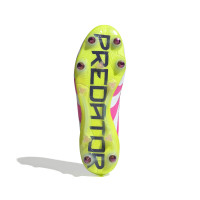 adidas Predator Elite Crampons Vissés Chaussures de Foot (SG) Blanc Rose Jaune Vif