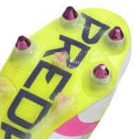 adidas Predator Elite Crampons Vissés Chaussures de Foot (SG) Blanc Rose Jaune Vif