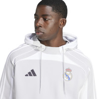 adidas Real Madrid Urban Purist Sweat à Capuche 2025-2026 Gris Clair Blanc Noir