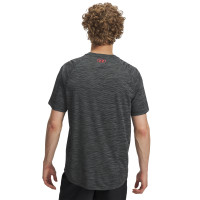 Chemise d'entraînement texturée Under Armour Tech gris noir rouge
