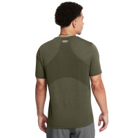 Chemise d'entraînement Under Armour Vanish Seamless Vert foncé et blanc