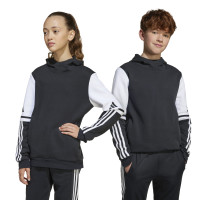Sweat à capuche adidas Squadra 25 pour enfants, noir et blanc