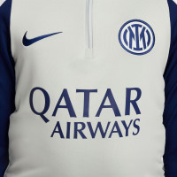 Nike Inter Milan Strike Trainingspak 1/4-Zip 2025-2026 Kids Lichtgrijs Donkerblauw Wit