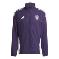 adidas Manchester United Presentatie Trainingspak Full-Zip 2025-2026 Paars Zwart Wit