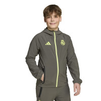 adidas Real Madrid Vis Tech Trainingspak Full-Zip Kids Grijs Lichtgroen