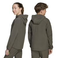 adidas Real Madrid Vis Tech Trainingspak Full-Zip Kids Grijs Lichtgroen