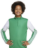Survêtement adidas Squadra 25 à 1/4 fermeture éclair pour enfants, vert, noir et blanc